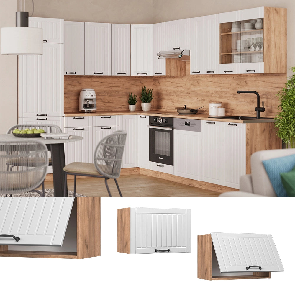 Vicco Pensile da cucina Bianco casa di campagna 60 cm Piatto