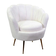 Poltrona tessuto boucle Tulipan crema cm 73x72h49/77