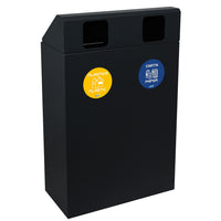 Pattumiera per Raccolta Differenziata 2 Scomparti 120 L 60x30x96 cm in Acciaio Verniciato Antracite