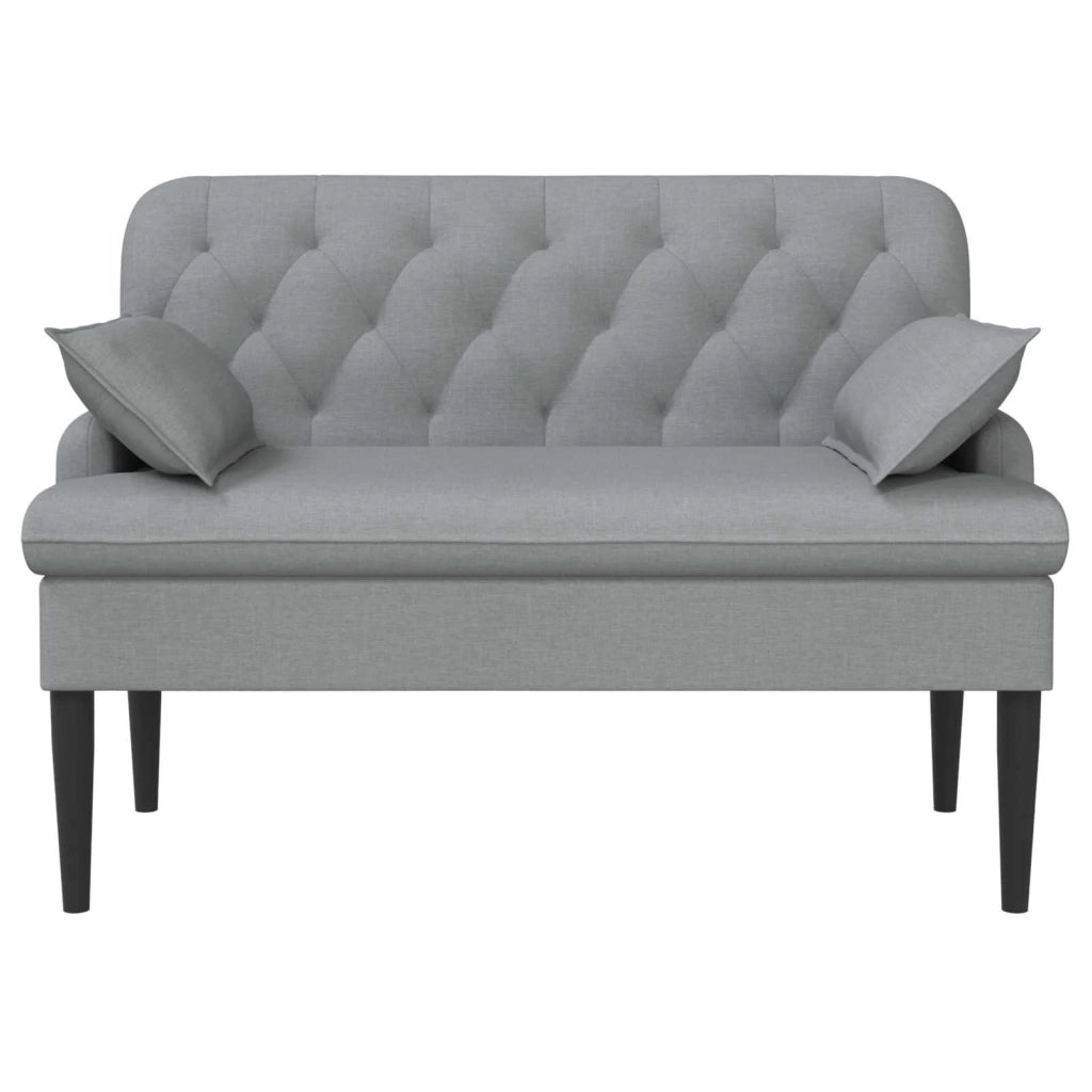 Loveseat con bottoni imbottiti Grigio Chiaro 111 x 68 x 80 cm 42041796