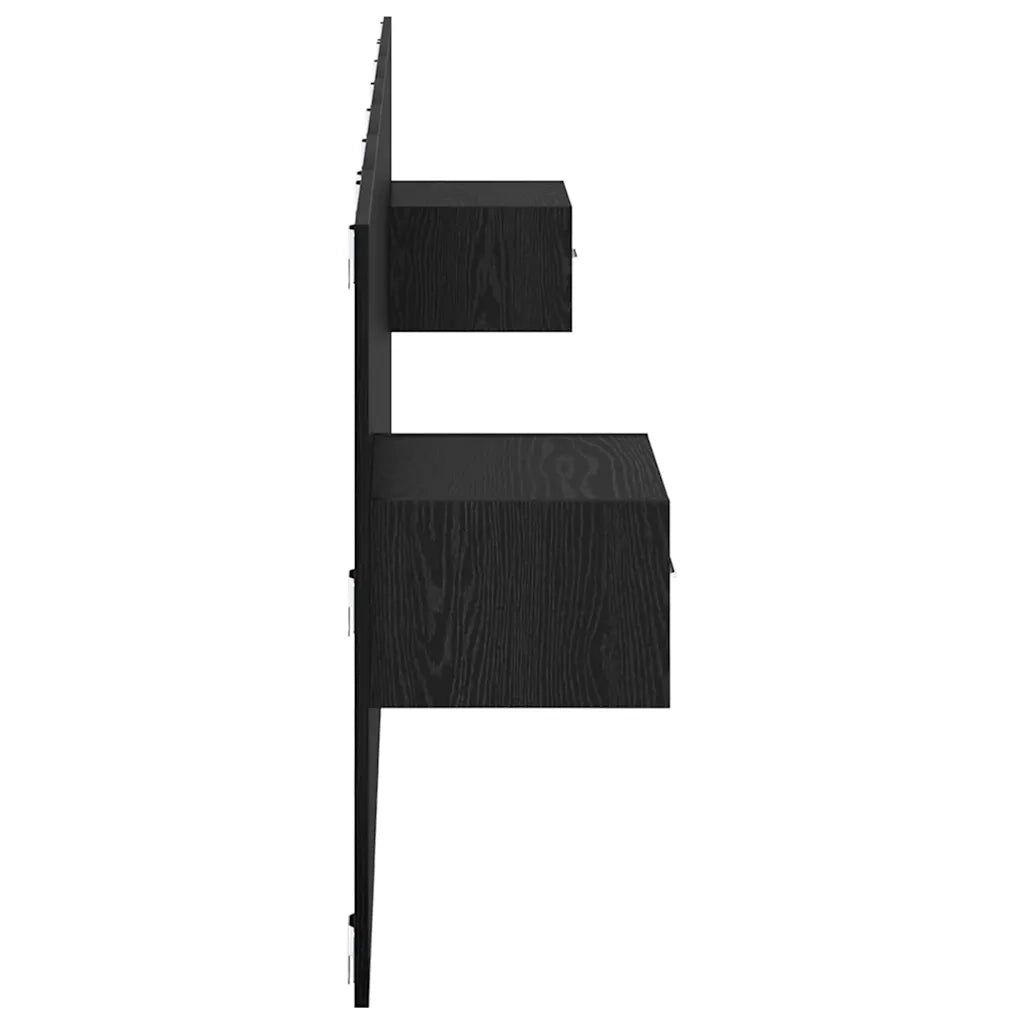 Testata con Comodino 3 pcs Rovere Nero Legno multistrato 3416189