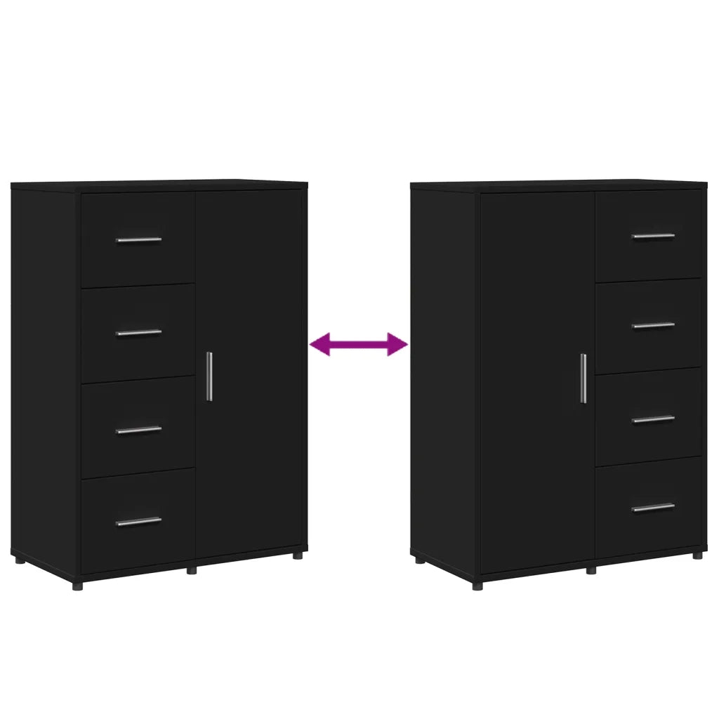 Credenze 2 pz Nere 60x31x84 cm in Legno Multistrato 3276589