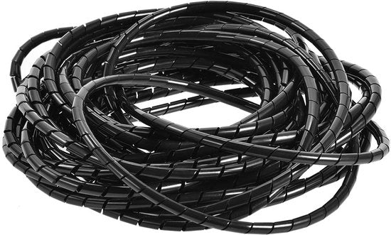 Organizzatore di cavi a spirale - 8 m - Nero - Ideale per uso domestico e ufficio - 6 mm
