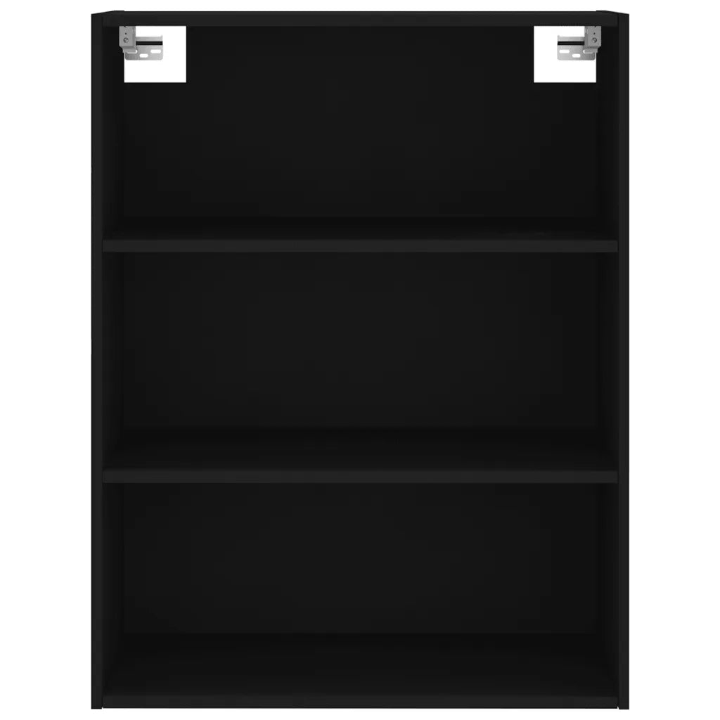 Credenza-Buffet-Armadio da cucina Nera 69,5x34x180 cm in Legno Multistrato 919299