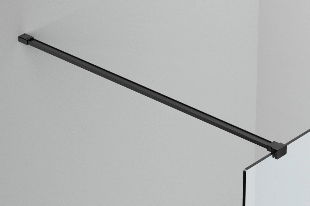 Box Doccia parete Walk in 80 cm h 200 cm cristallo temperato trasparente 8mm profilo NERO MELANY