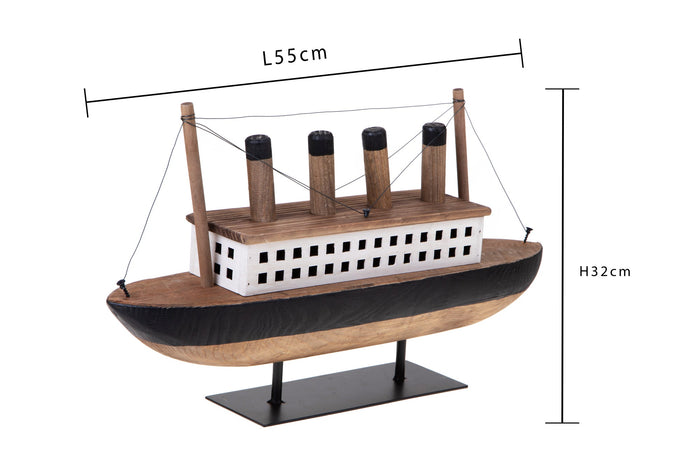 Modellino Barca Motore 55x13 H 32 cm