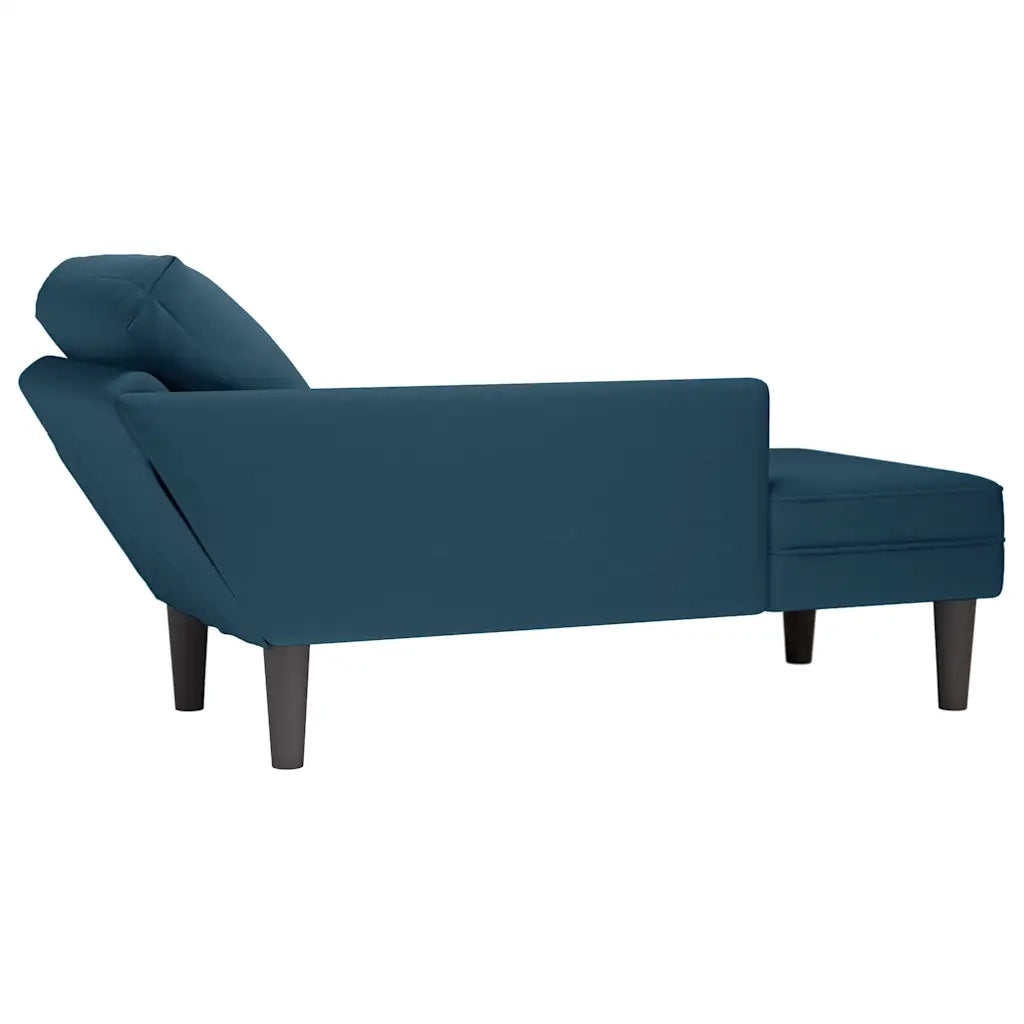 Sdraio con Cuscino e Bracciolo Destro in Velluto Blu CFW8233790