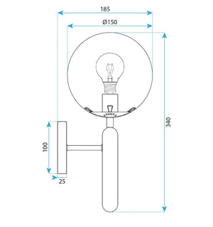 Lampada Da Parete G098-1w Gold