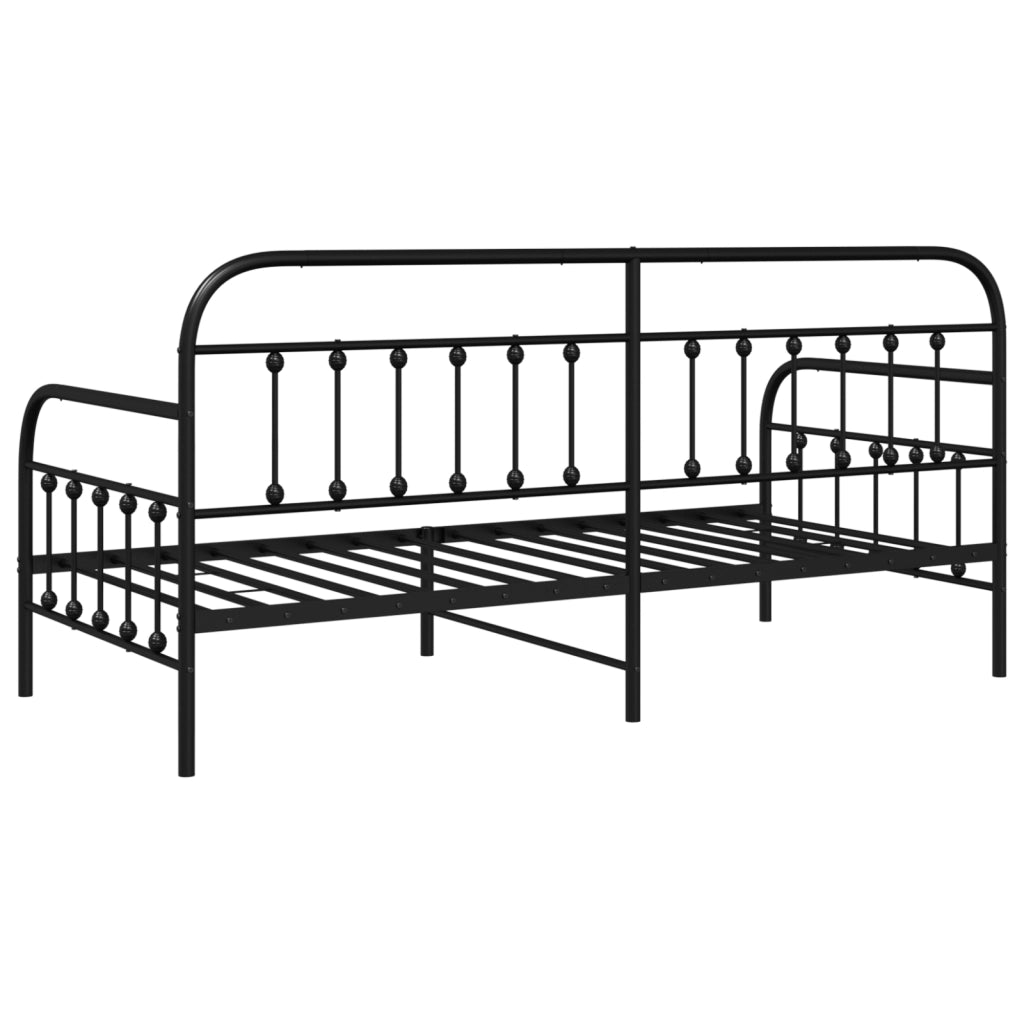 Struttura Letto Daybed  Nero 100x200 cm Acciaio