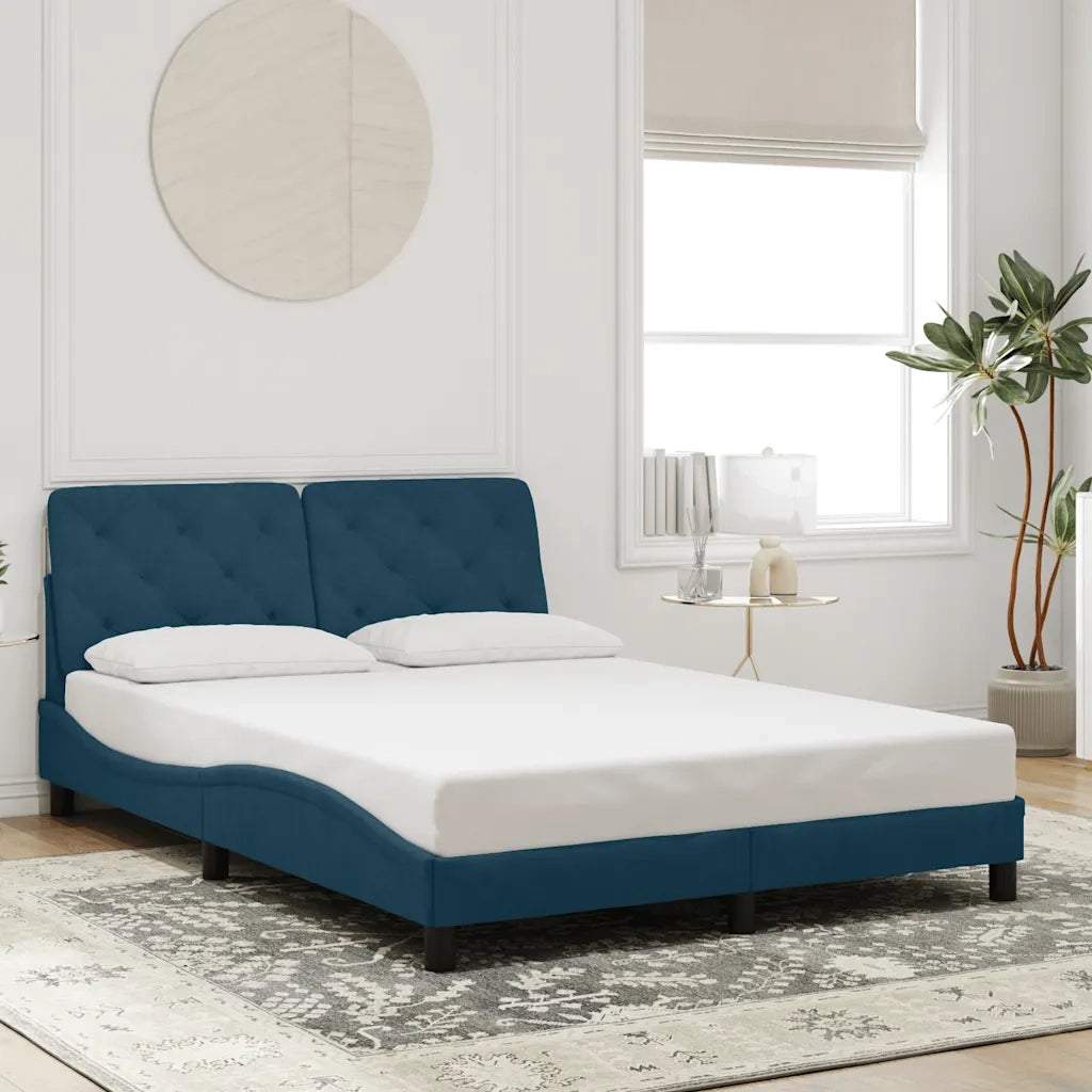 Giroletto con LED senza Materasso Blu 140x190 cm in Velluto 3213853