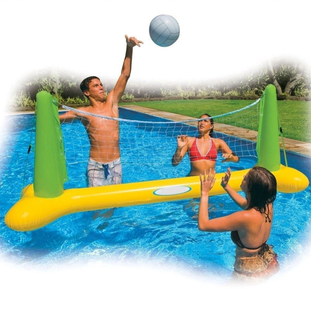 Trade Shop - Gioco Volleyball Pallavolo Rete Gonfiabile E Pallone Da Piscina 239 X 64 X 91 Cm -