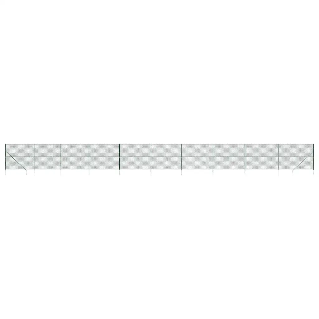 vidaXL Recinzione a Rete con Picchetti Ancoraggio Verde 1,8x25 m