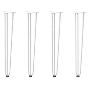 Gambe a forcina per tavoli consolle 4 pz Bianco 72 cm Acciaio massiccio 4012445