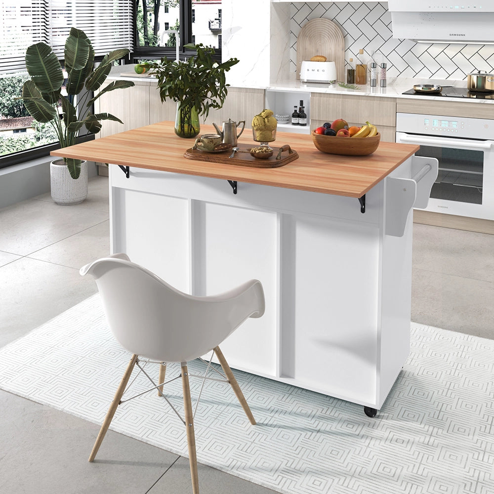Buffet con piano ribaltabile - Xylo - 129x46x91cm bianco 2 cassetti