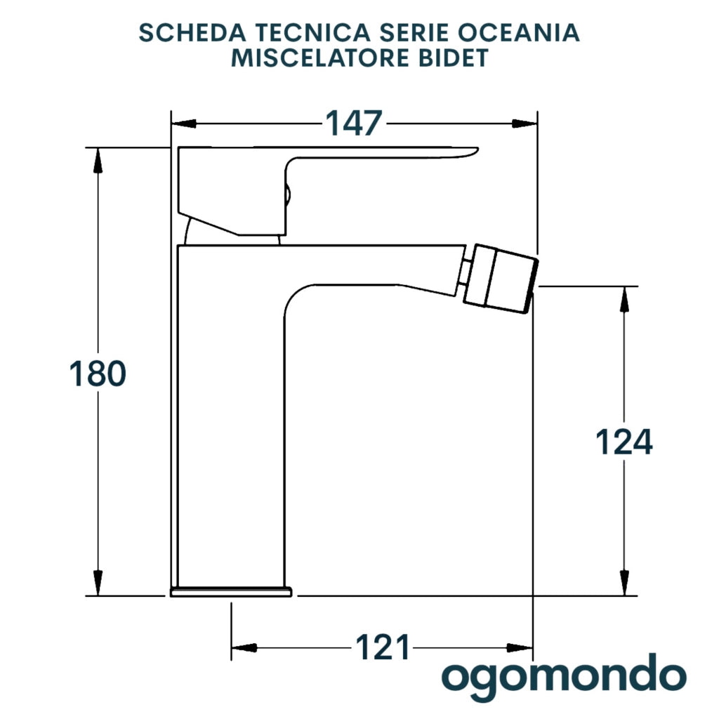 Miscelatore rubinetto bidet serie oceania in ottone bianco opaco *** confezione 1