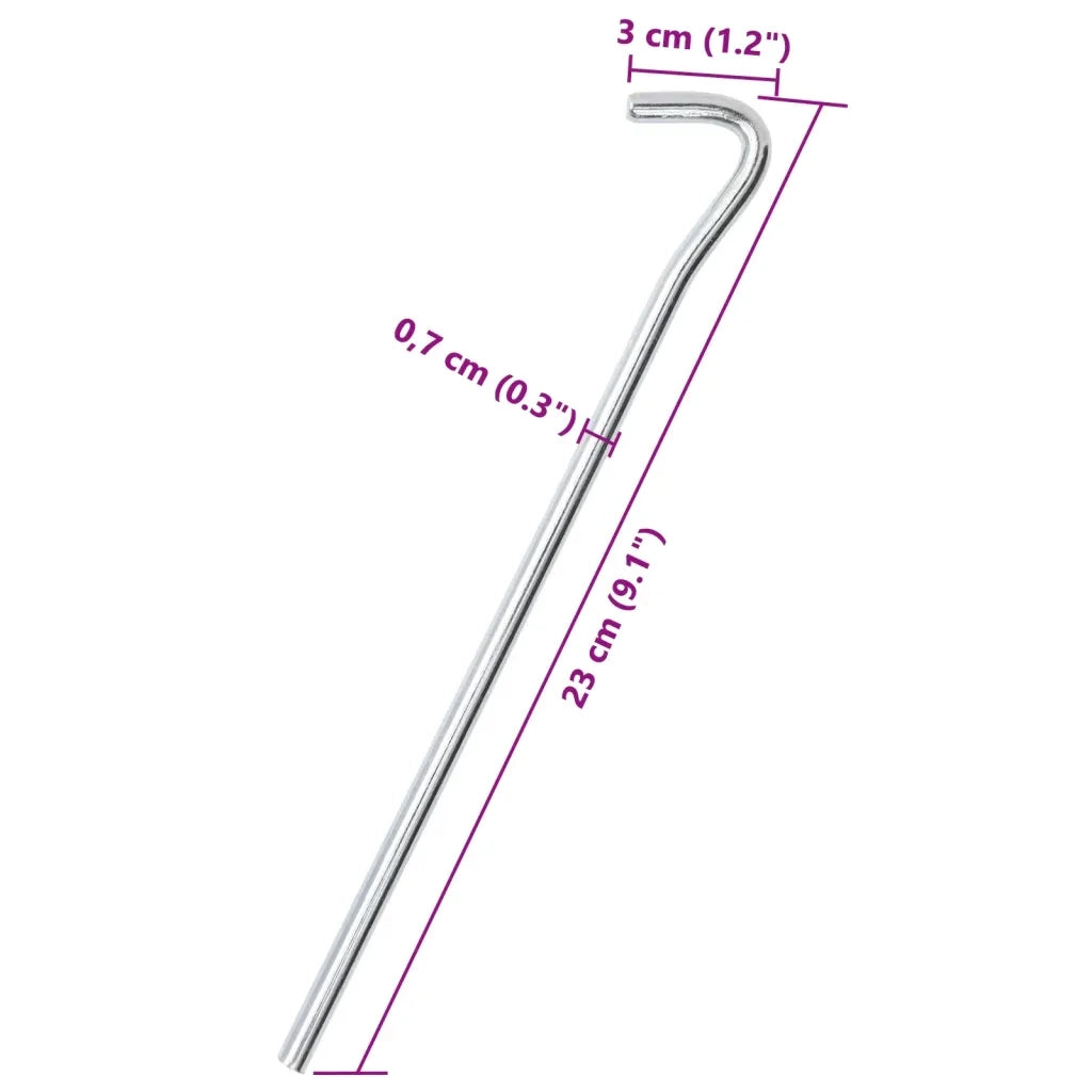 Picchetti per Tenda 50 pz 23 cm Ø7 mm in Acciaio Zincato 4009334
