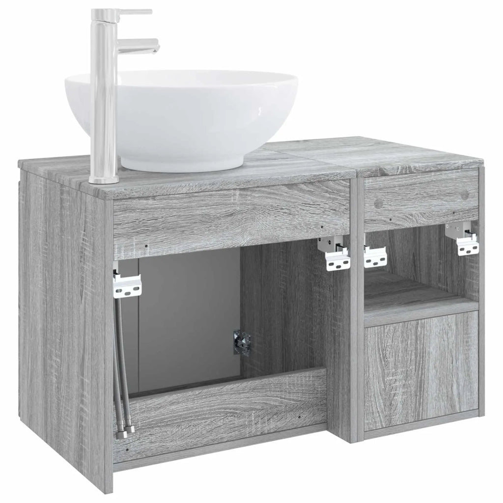 Set di mobili per il bagno 2 pz Sonoma grigio 3404090