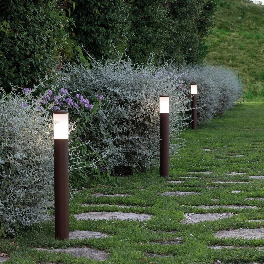 Palo Basso Moderno Panama Alluminio Ruggine-Corten 1 Luce E27 300Cm