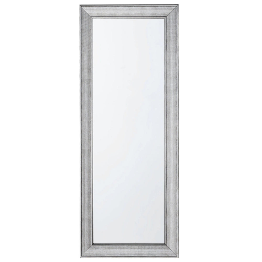 Specchio da Parete Argento 50 x 130 cm Verticale Soggiorno Camera da Letto Comò Finitura Gesso