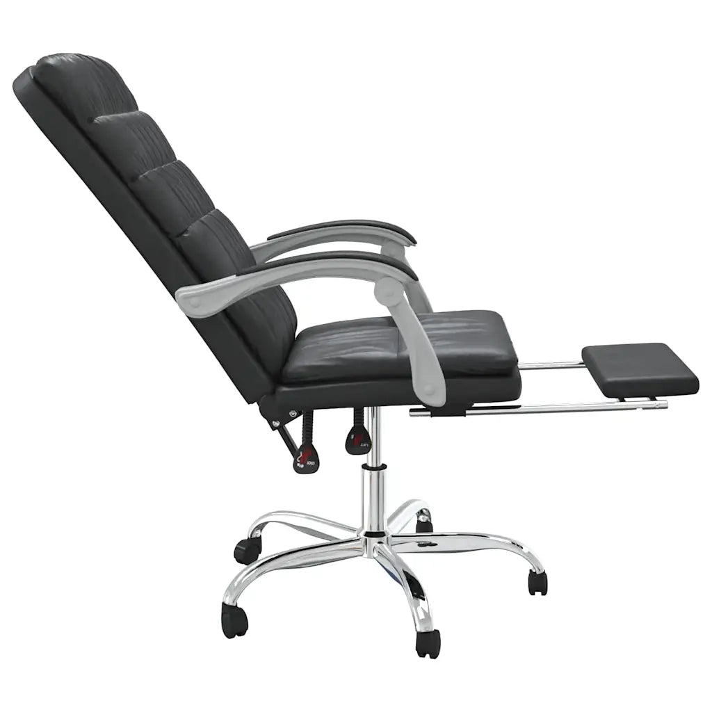 Sedia per studi-Poltrona da Ufficio Reclinabile Nera in Similpelle 392005