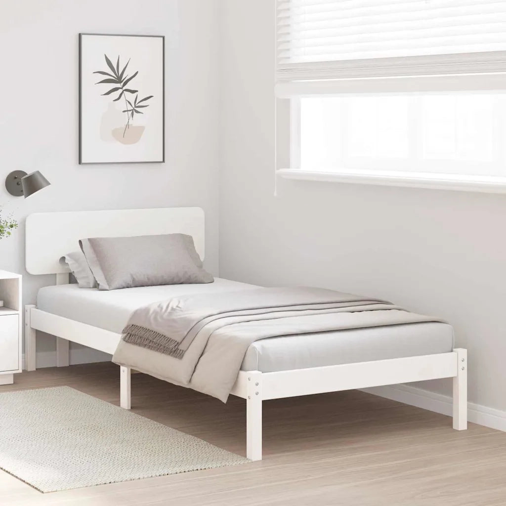 Struttura del letto-Giroletto-Rete del Letto Bianco 100 x 200 cm Pino massello 494693