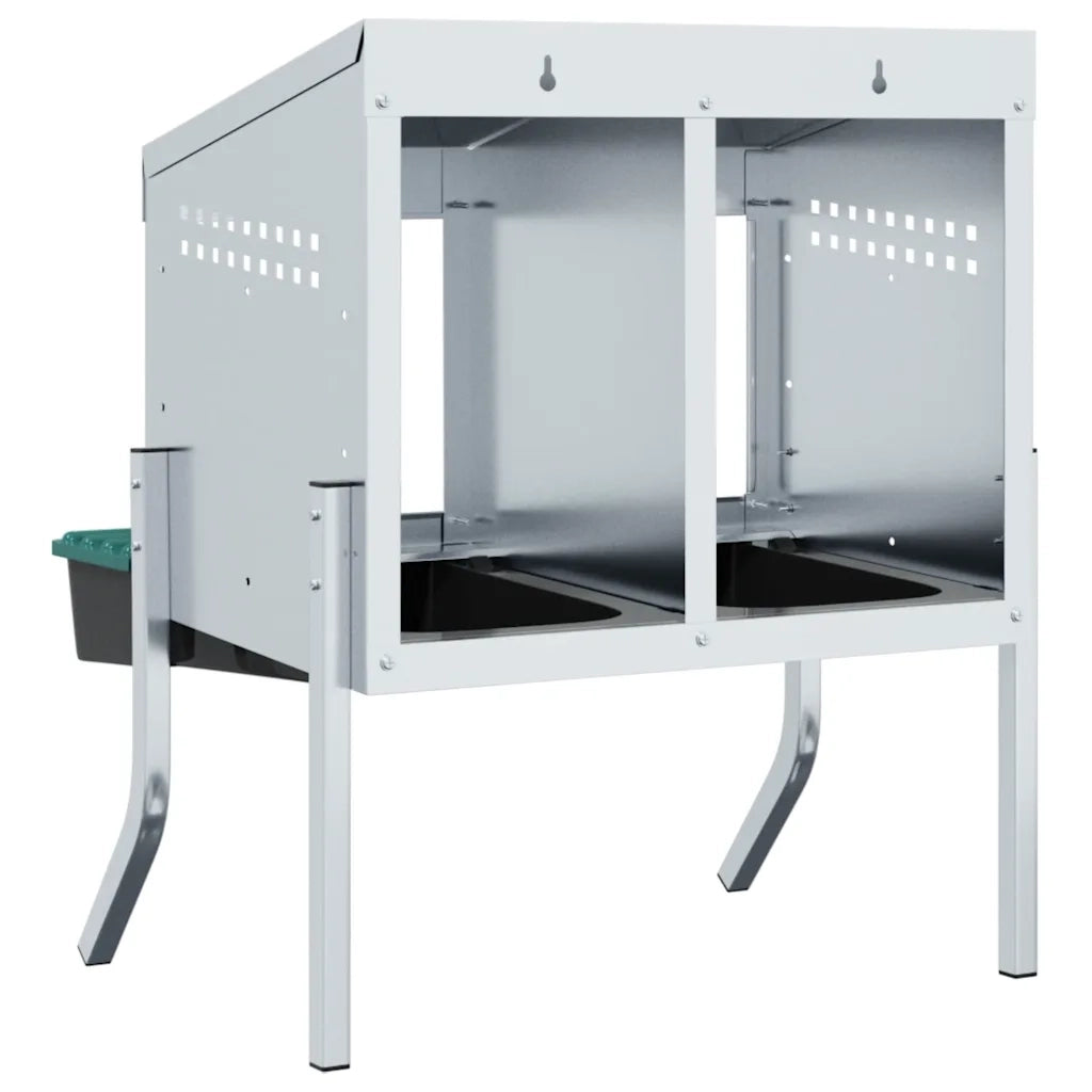 Nido per Galline 2 Scomparti con Gambe in Acciaio Zincato CFW6854236