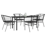 vidaXL Set da Pranzo da Giardino con Cuscini 5 pz Polyrattan Vetro