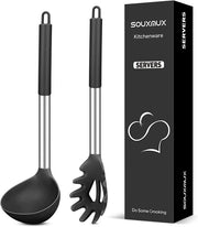 Utensile in silicone per cucina - Spiedino per pasta - Servizio per cucina - Antiforatura resistente al calore - 32cm di lunghezza - Nero