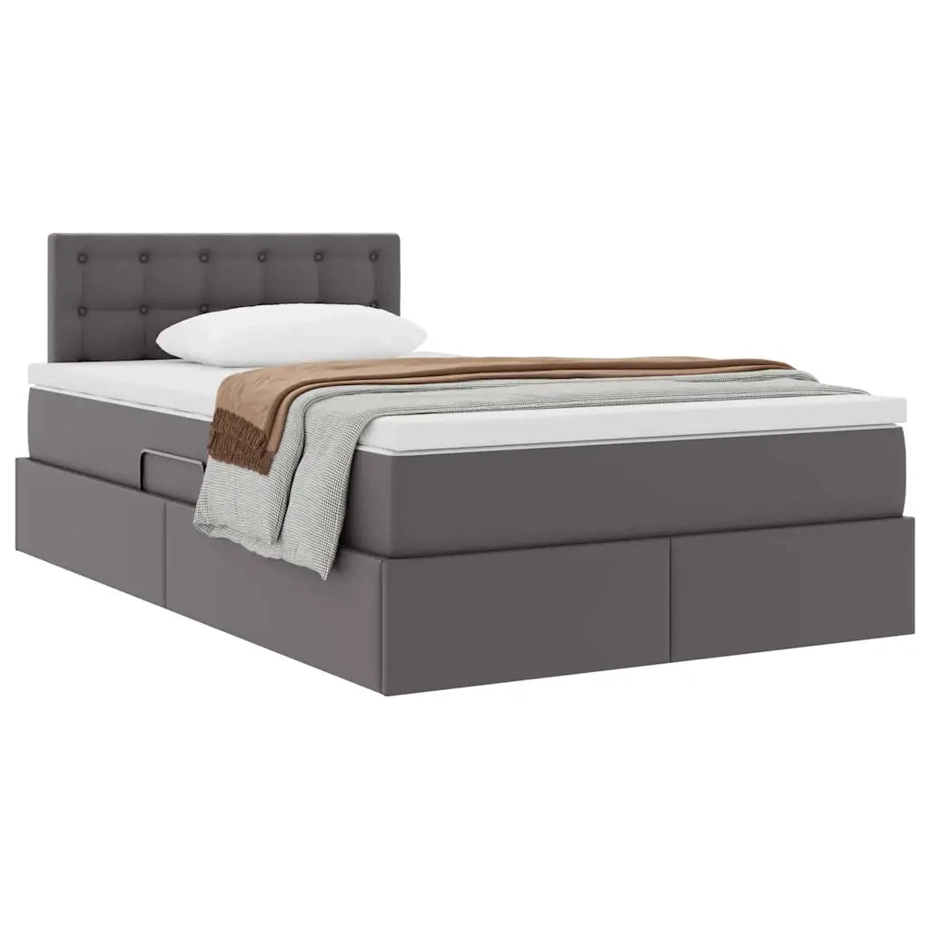 Letto con contenitore e materasso Grigio 120 x 200 cm 3370391