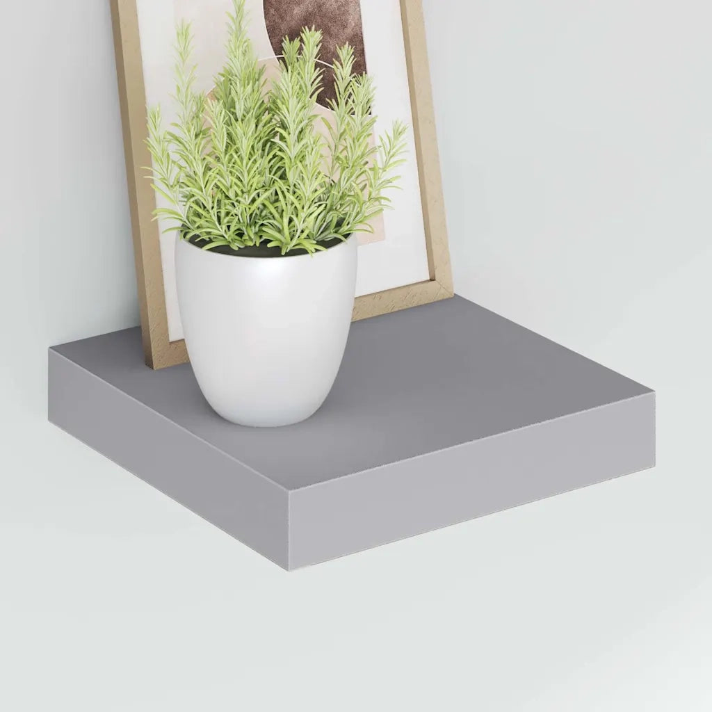 Mensole a Muro 2 pz Grigie 23x23,5x3,8 cm in MDF cod mxl 47185