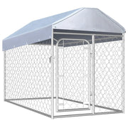 Gabbia per cani da esterno per animali da esterno con tetto per cani 125 cm 02_0000325