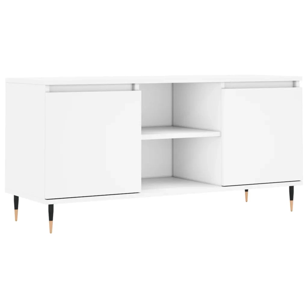 Mobile Porta TV Bianco 104x35x50 cm in Legno Multistrato 827004