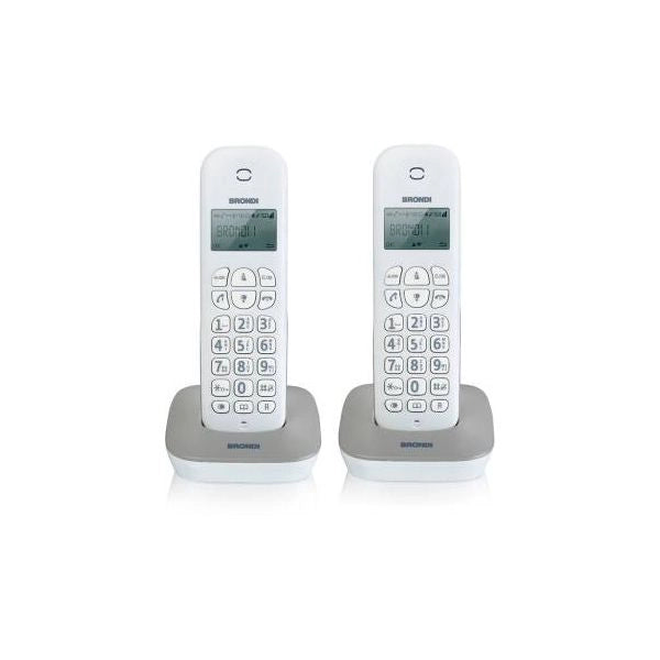 Brondi gala twin telefono dect grigio, bianco identificatore di chiamata - BROGALATWINGR