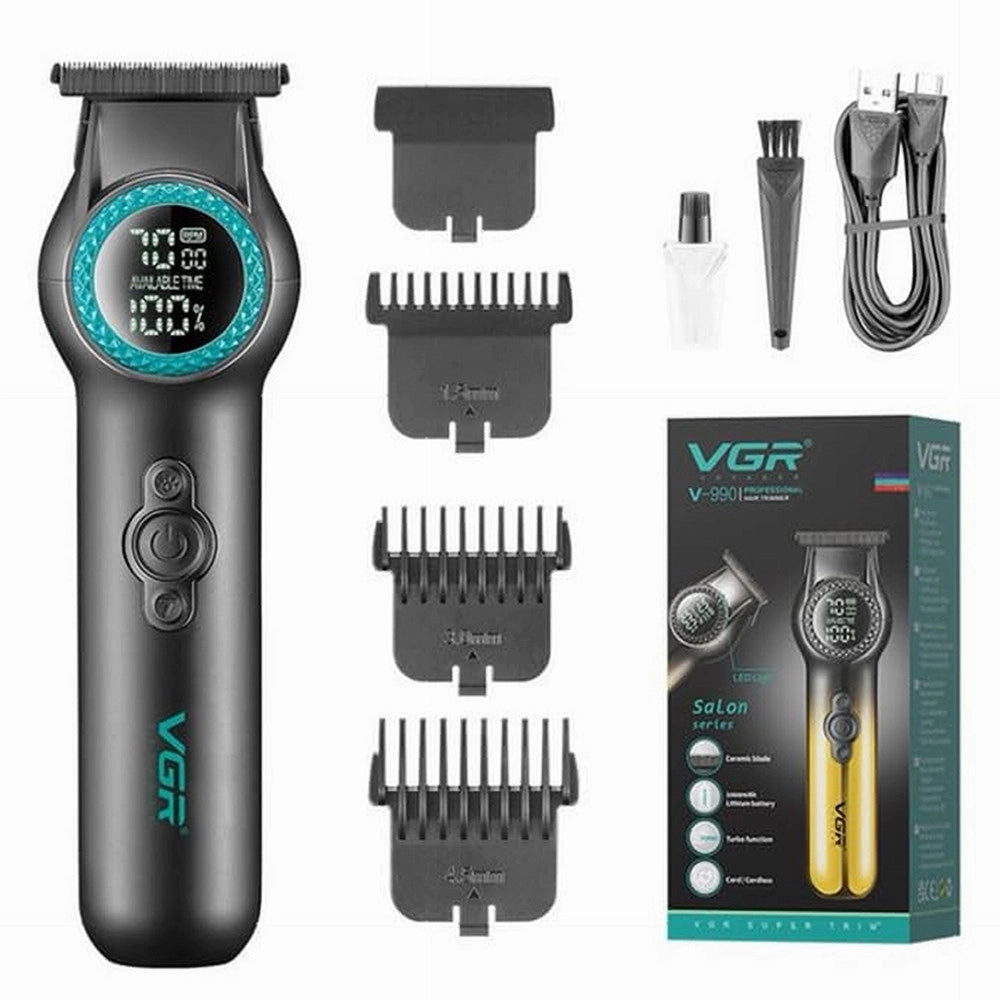 Trade Shop - Tagliacapelli Professionale A Batteria Display Digitale Carica Usb Cordless V990 -