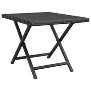 Tavolino da Giardino | Tavolo Pieghevole Nero 45x35x32 cm in Polyrattan