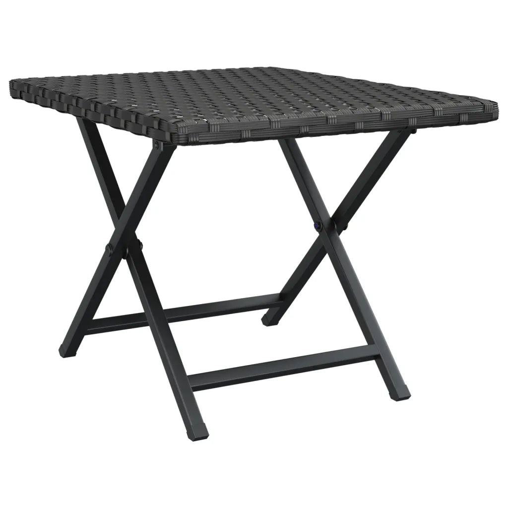 Tavolino da Giardino | Tavolo Pieghevole Nero 45x35x32 cm in Polyrattan