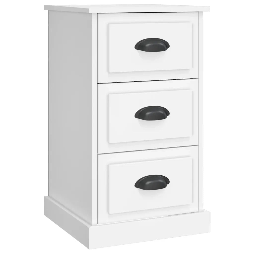 Comodino | Armadio da Notte | Mobiletto da notte Bianco 39x39x67 cm in Legno Multistrato