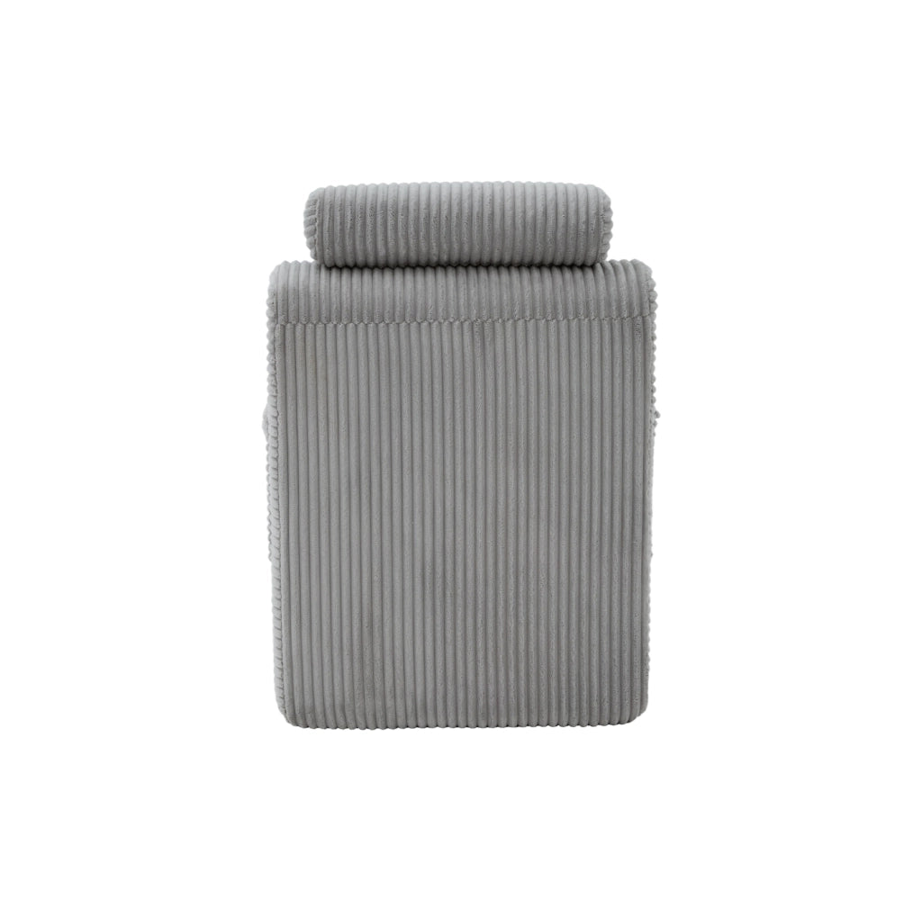 Poltrona relax ergonomica in velluto a coste grigio chiaro