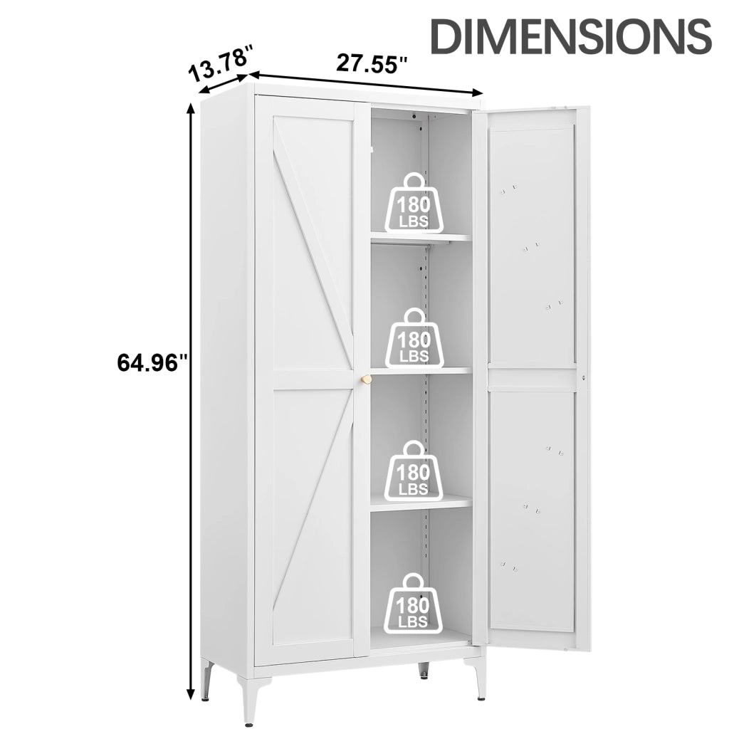 ARMADIO DISPENSA 2 ANTE In Metallo Bianco