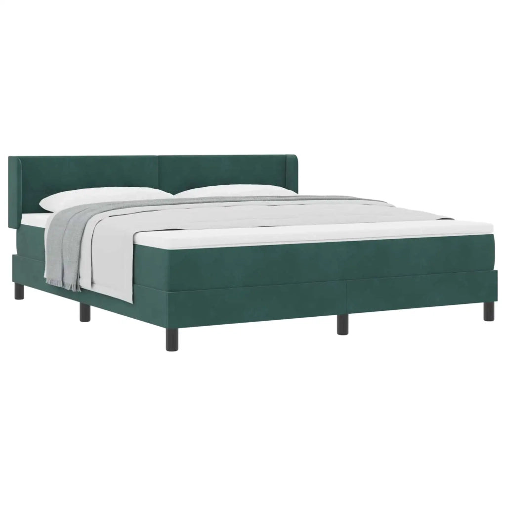 Letto a molle con testiera Verde Scuro 200 x 180 cm Velluto 3341483