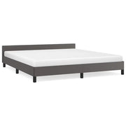 Letto matrimoniale | Letto per adulti | Giroletto con Testiera senza Materasso Grigio 160x200 cm