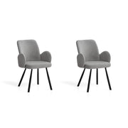 Set 2 sedie da pranzo Hispanohogar ferro e tessuto grigio 87×56×57 cm