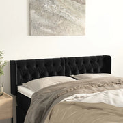 Testiera ad Orecchio-Testata con Orecchie Nera 163x16x78/88 cm in Velluto 462405