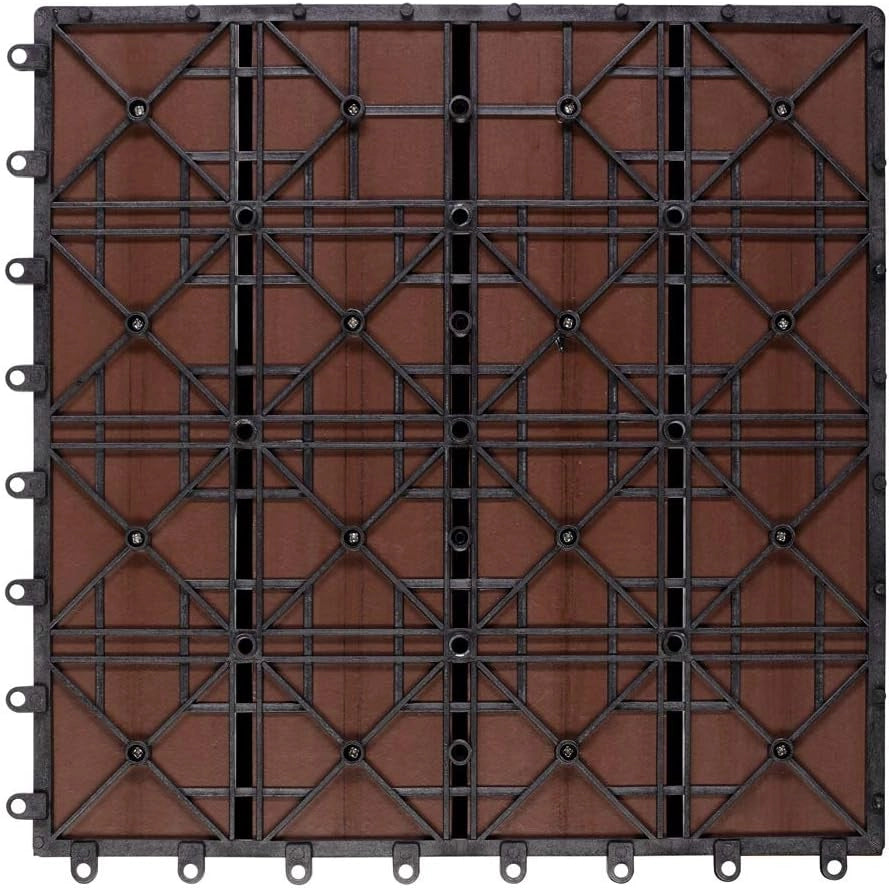 Piastrelle da Giardino in WPC 4m² Mattonelle 30x30cm Sauna Terrazza Esterno Terracotta 44 pz