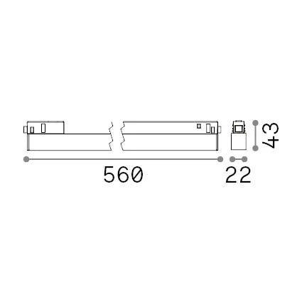 Sistema Lineare Ego 1 Luce Led Integrato Nero 13W 48V Ip20