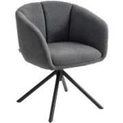 Poltrona Imbottita con Seduta Confortevole, Girevole, fino a 120 kg, Grigio Scuro