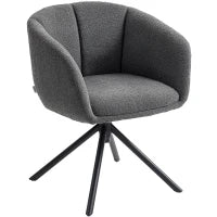 Poltrona Imbottita con Seduta Confortevole, Girevole, fino a 120 kg, Grigio Scuro