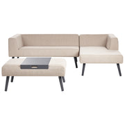 Set di 4 posti a sedere in tessuto beige Struttura in alluminio Mobili da giardino alla moda