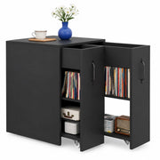 Libreria su ruote 52x50x75 cm nera， contenitore modulare per ufficio
