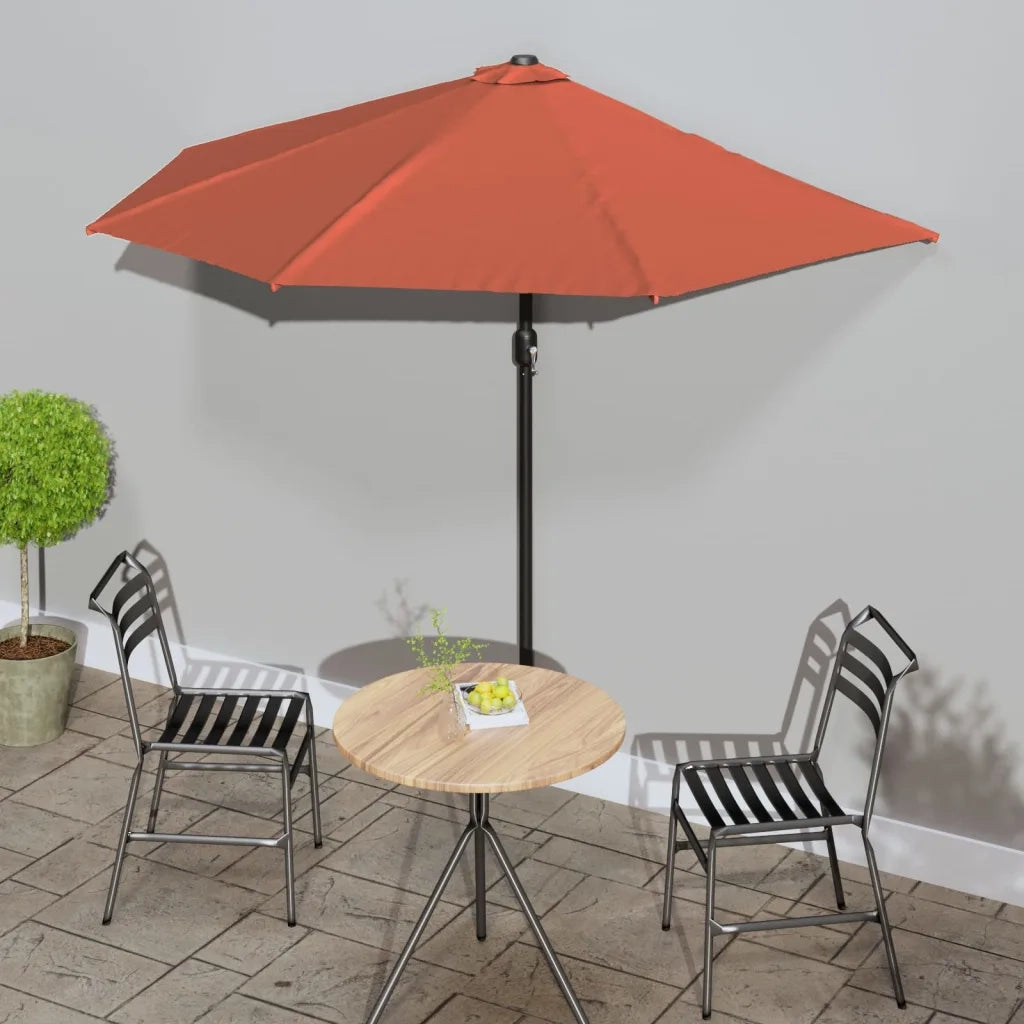 Ombrellone Balcone Palo Alluminio Terracotta 270x135x245cm MetÃ 